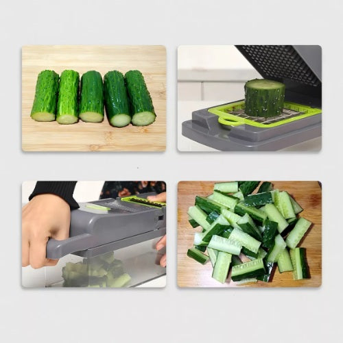 PICADOR Y CORTADOR DE VERDURAS Y FRUTAS 14 EN 1