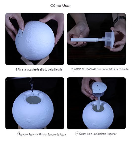 LÁMPARA HUMIDIFICADORA EN FORMA DE LUNA